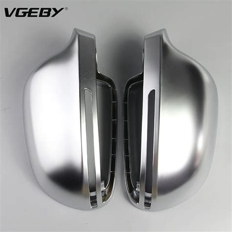 2018 New 1 Pair Of Silver Matte Chrome Rearview Mirror Cover Protection Cap For Audi B8 A3 S3a4