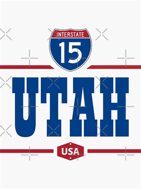 "Utah Interstate 15 USA" Sticker for Sale by Kiwidom | Redbubble