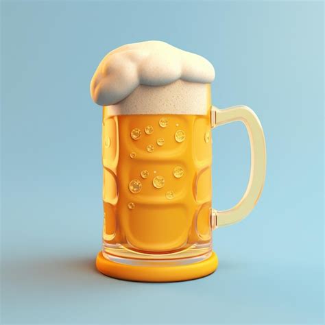 Premium Ai Image Cartoon Beer 3d