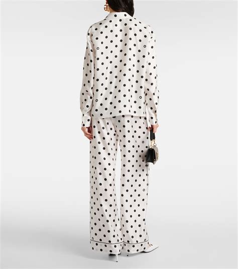 Polka Dot Silk Twill Shirt In White Dolce Gabbana Mytheresa