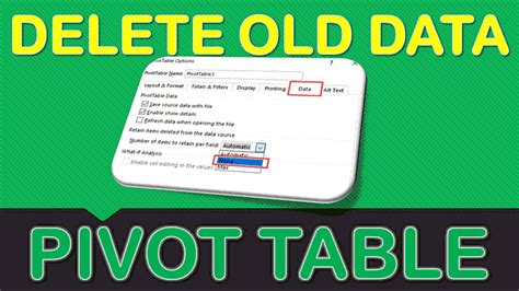 delete clear pivot table cache myexcelonline