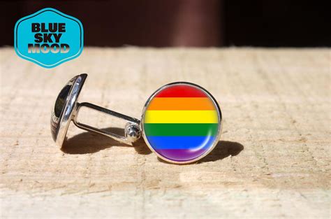 Rainbow Flag LGBT Cuff Links Gay Pride Links Pride Flag Wedding Cuff Link LGBT Pride