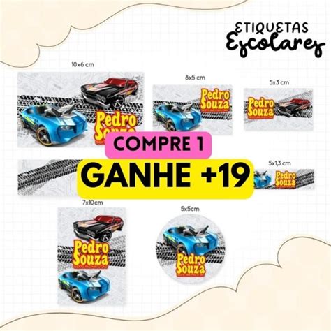 Arquivo De Corte Etiqueta Escolar Hot Wheels Elo