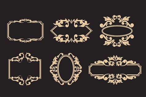 Premium Vector Vector Set Of Engraving Ornament Frame Template Design