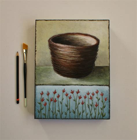 Basket Painting, Flowers Painting, Basket & Flowers Artwork, Nature Themed Art, Original Art ...