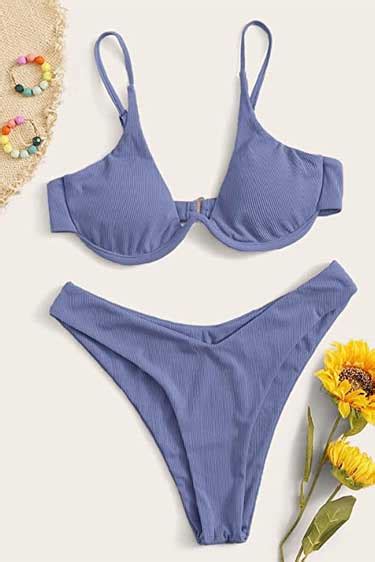 Verdusa Women S Piece Triangle Bikini High Cut Bathing Suit Swimsuit Bikinis Only