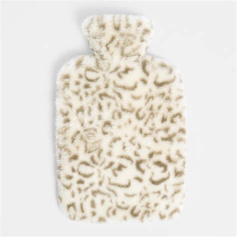 Fluffy Faux Fur Leopard Soft Hot Water Bottle Cover