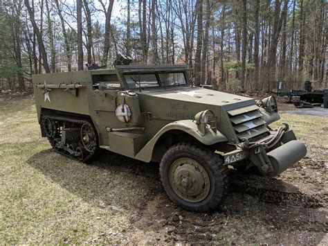 M3 For Track Days 1942 White Armored Troop Transport Bring A Trailer