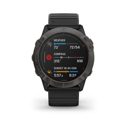 Garmin Fénix 6x Pro Solar Titanium Carbon Gray Dlc Black Band • Wilde Sk