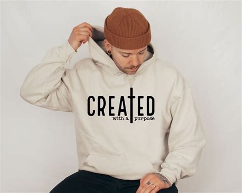 Created With A Purpose Hoodie Faith Hoodie Bible Saying Hoodie Bible