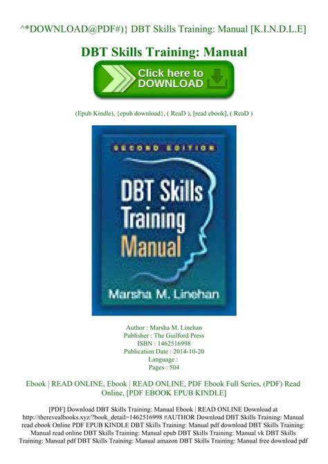 "D B T® Skills Training Manual, Second Edition"