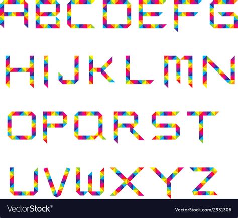 Rainbow Spectrum Font Royalty Free Vector Image