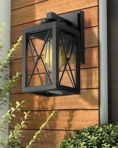 Emliviar Porch Lights 2 Pack Black Outdoor Wall Lanterns Sconces With