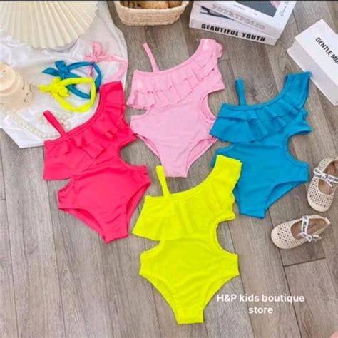 Đồ bơi bé gái Bikini liền thân khoét eo sz kg Shopee Việt Nam