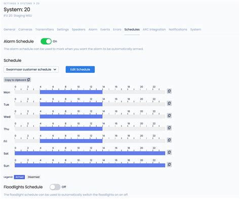 Schedules | Giraffe CCTV