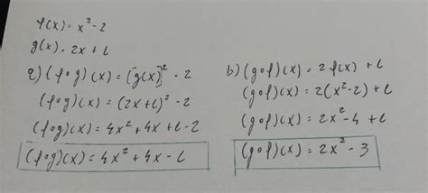 Sejam As Funções F X X² 2 E G X 2x 1 Determine A F° G X B