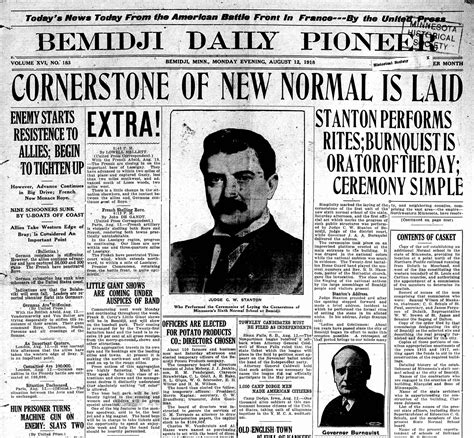 Bemidji Pioneer: Cornerstone of New Normal is Laid | BSU Centennial ...