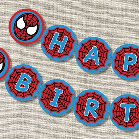 Spiderman Happy Birthday Banner Inspired By Annajayneprints On Etsy