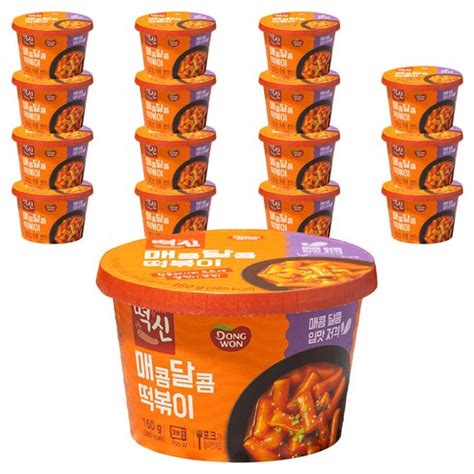 동원에프앤비 떡볶이의신 매콤달콤 컵떡볶이, 160g, 16개 - 국물떡볶이 | 쿠팡