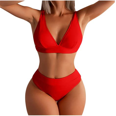 Vsssj Women S High Waisted Bikini Swimsuit Padded Push Up Sexy Backless