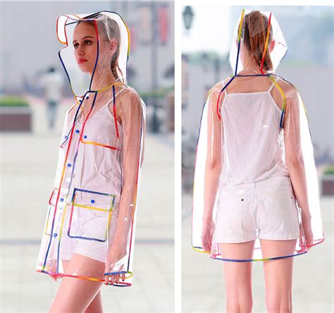 EVA винил водонепроницаемый прозрачный женский дождевик открытый ...