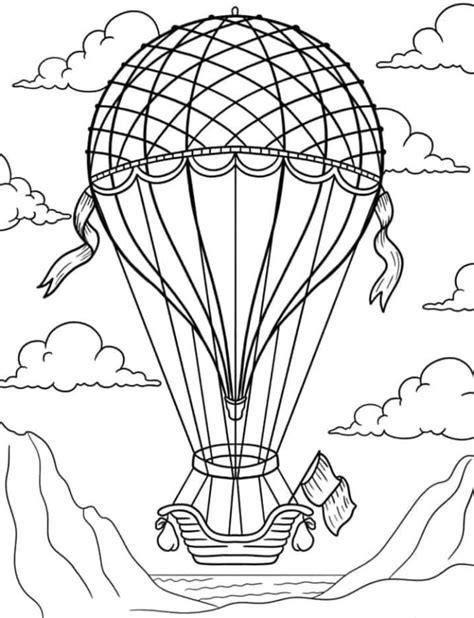 Dibujos de Globo Aerostático para Colorear