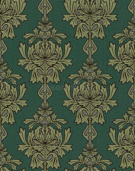 Green And Gold Damask Wallpaper