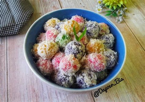 Resep Klepon Pelangi Isi Gula Merah Oleh Dapoer Bia Cookpad