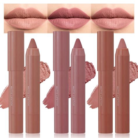 Amazon Colors Matt Nude Lipstick Lipliner Lip Crayons Pack Set Velvet Moisture Smooth