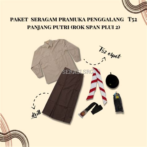 jual serasi seragam pramuka penggalang putri lengan panjangpaket