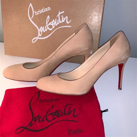 Christian Louboutin Fifi Nude Suede Pump Gem