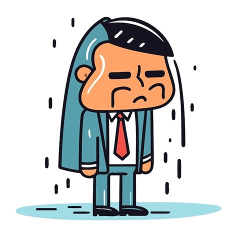 Premium Vector Angry Businessman Crying And Crying Vector Illustration