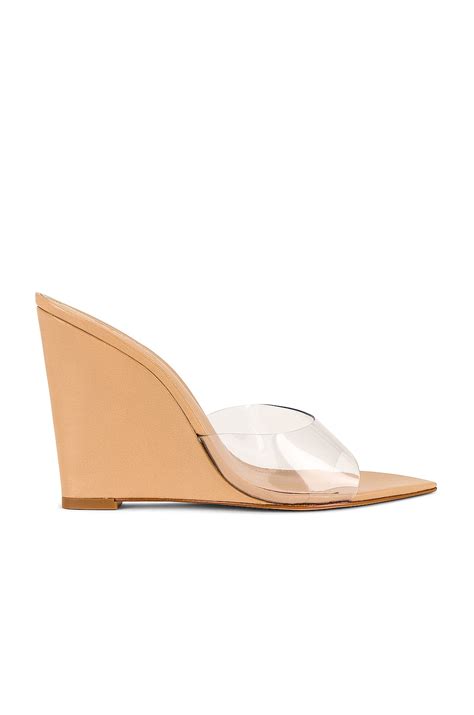 Schutz Luci Vinyl Wedge In Light Nude Revolve