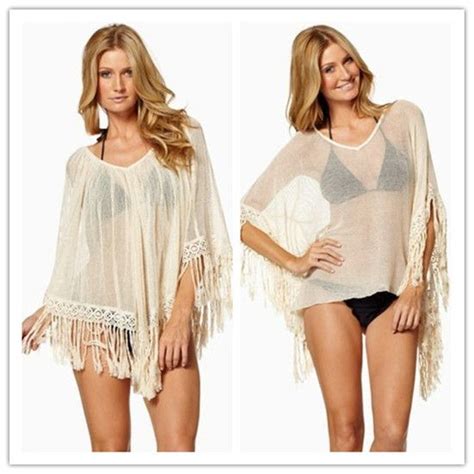 2020 Beach Cover Ups Tassels Mesh Sheer Beach Dress Bikini Cover Up HOT Sexy Dresses New Fashion