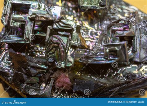 Iridescent Bismuth Crystals Stock Image Image Of Science Macro