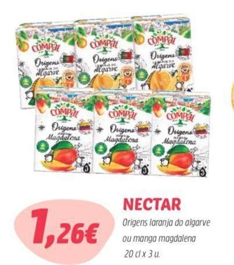 Promoção Nectar Origens laranja do algarve ou manga magdalena 20cl x 3