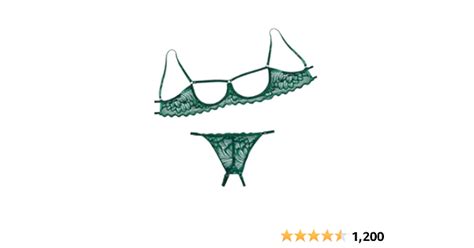 Lilosy Sexy Underwire Floral Lace Sheer Lingerie Set For Women See Through Bra And Panty Piece