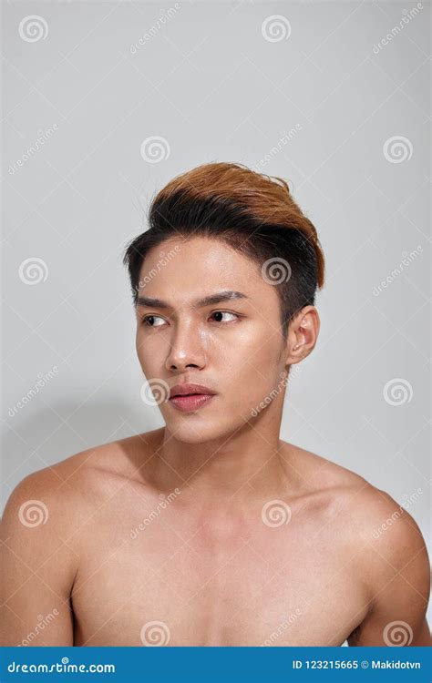 Attractive Youthful Naked Male Is Expressing Confidence Stock Image Image Of Healthy Shave