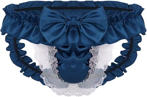 Freebily Sissy Dessous Mann Strings offen Hintern Satin Bikini Slips Tanga Ouvert Höschen