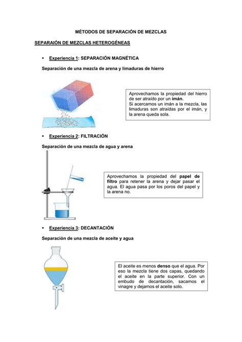 PRÁCTICA 2 MÉTODOS DE SEPARACIÓN DE MEZCLAS