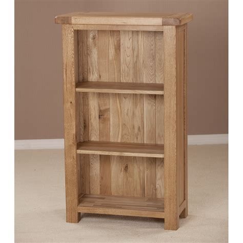 Suffolk Solid Oak Low Narrow Bookcase Made With Oak