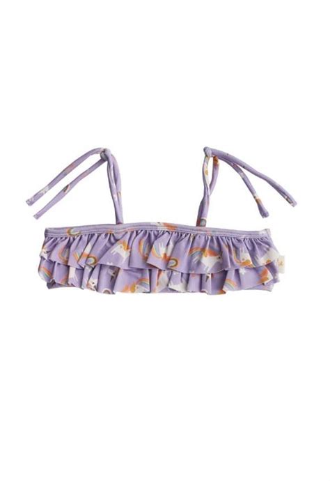 Ruffle Bikini Set Rainbow Unicorn Lilac Std