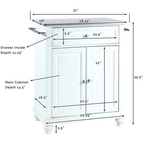 Crosley Cambridge Stainless Steel Top Portable Kitchen Island In White