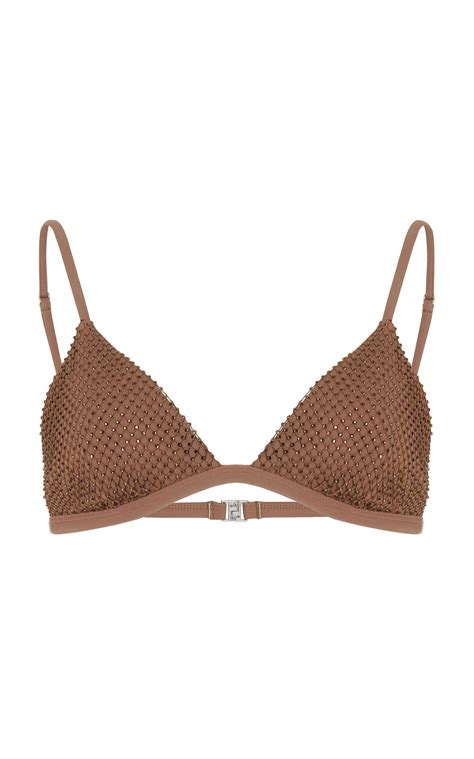 SIMKHAI Joelle Crystal Embellished Bikini Top Xs Editorialist