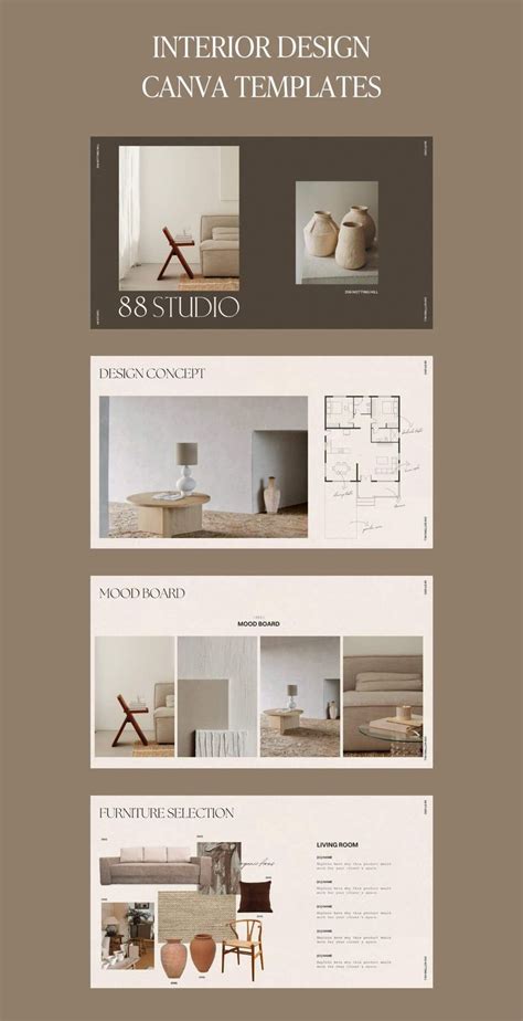 Interior Design Canva Client Presentation Mood Board Template