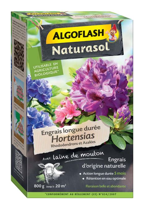 Engrais granulés laine de mouton hortensias ALGOFLASH NATURASOL