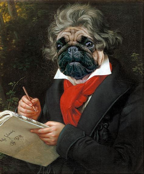 Custom Pet Portrait Beethoven Funny Dog Portrait Cat - Etsy