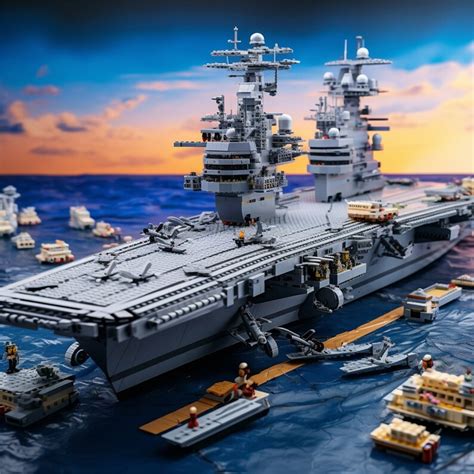 Lego Aircraft Carrier Model Building Blocks Perfect T For Childrens