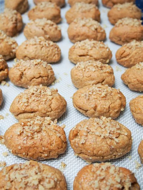 Melomakarona Greek Honey Cookies Drying On Baking Sheet Greek Cookies