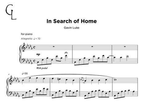 In Search Of Home Solo Piano Music Gavin Luke